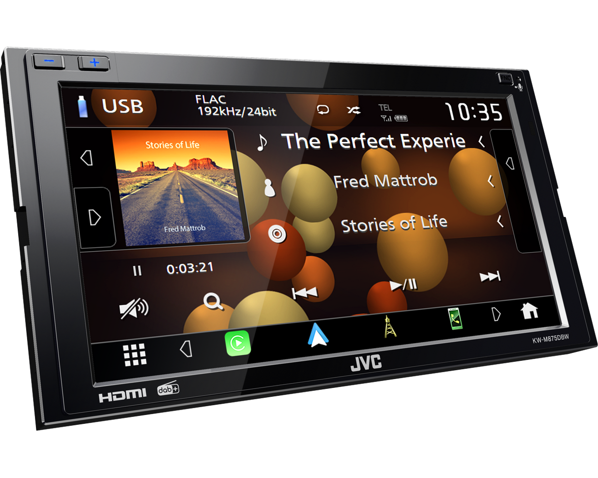 JVC KW-M875DBW Car Stereo with 6.8" Display, Apple CarPlay, Android Auto, DAB and Bluetooth