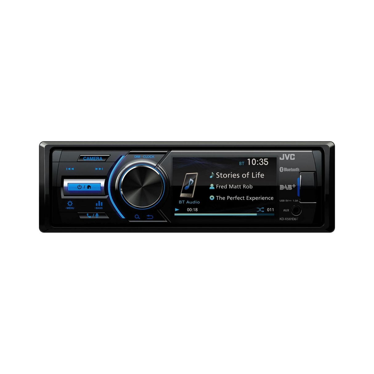 JVC KD-X561DBT 3" Screen Mechless DAB Bluetooth Media Player