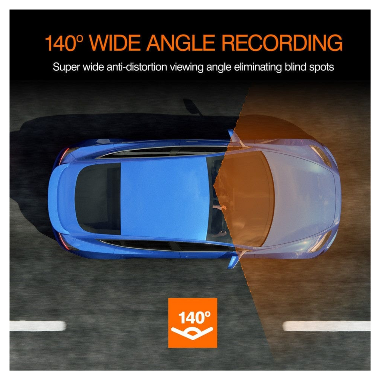 Road Angel Halo Drive Dash Cam | 2K 1440P HD, 140° Wide Angle, Parking Mode Protection