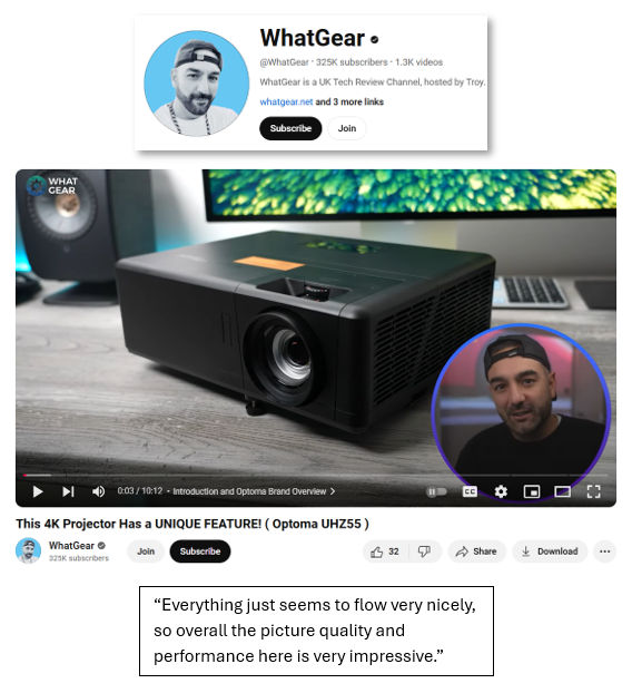 OPTOMA UHZ55 TRUE 4K UHD