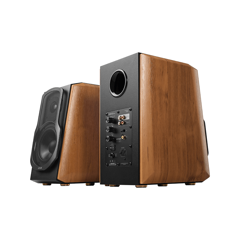 Edifier S1000MKII Hi-Res Audio Active Bluetooth Bookshelf Speaker Set (Brown)
