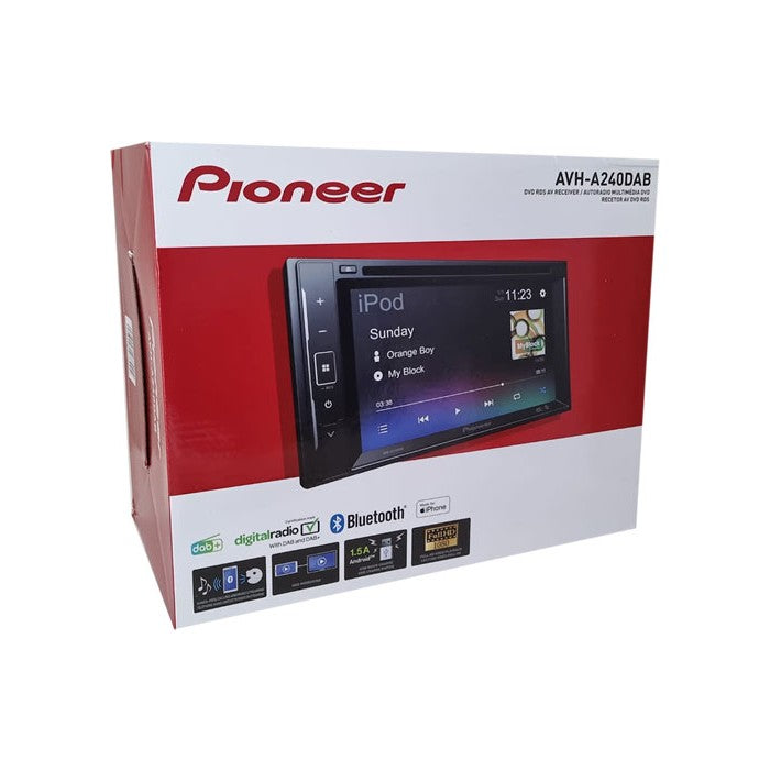 Pioneer AVH-A240DAB Double Din Stereo with 6.2" Touchscreen, BT with DAB and USB