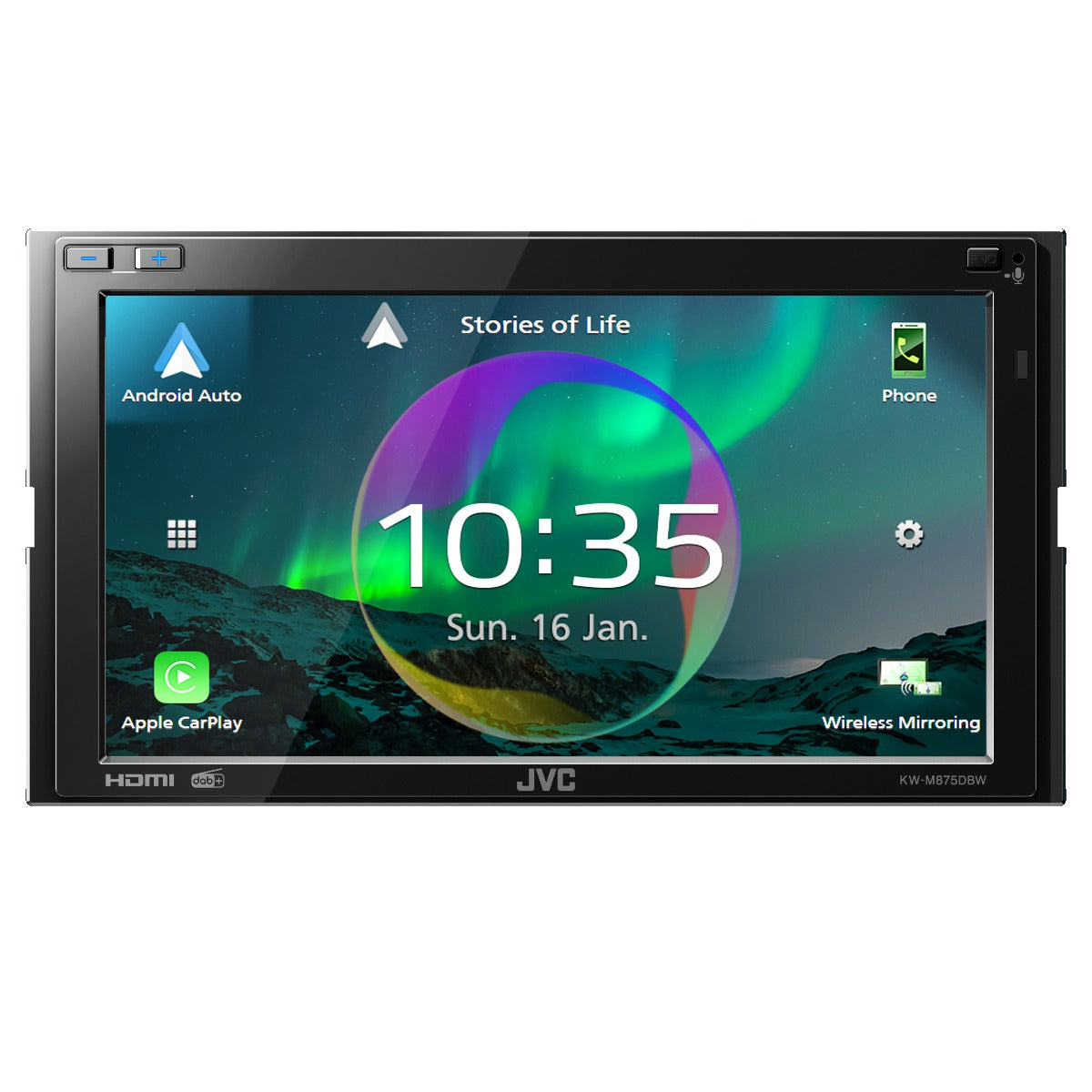 JVC KW-M875DBW Car Stereo with 6.8" Display, Apple CarPlay, Android Auto, DAB and Bluetooth