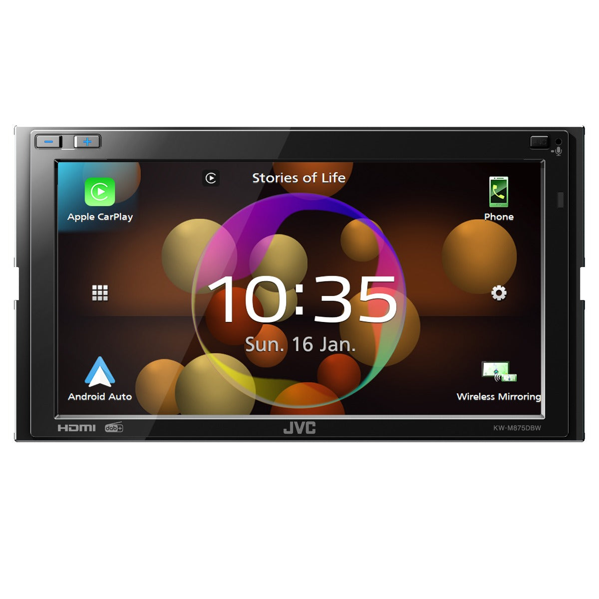 JVC KW-M875DBW Car Stereo with 6.8" Display, Apple CarPlay, Android Auto, DAB and Bluetooth
