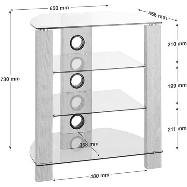TTAP Vision 4 Shelf Hifi Rack Frame/Black Glass