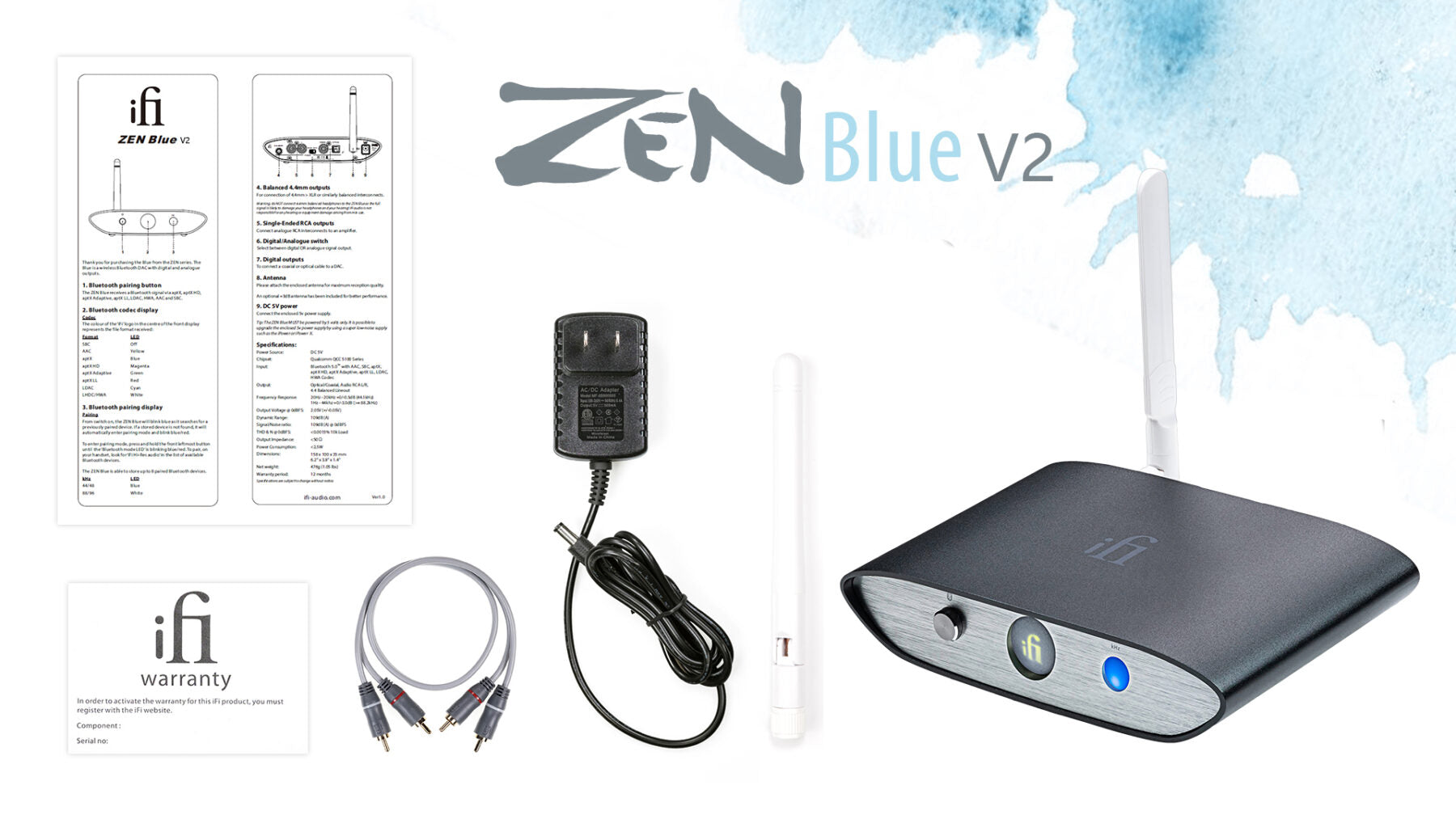 iFi Audio ZEN BLUE V2 Hi-Res Bluetooth DAC/Streamer