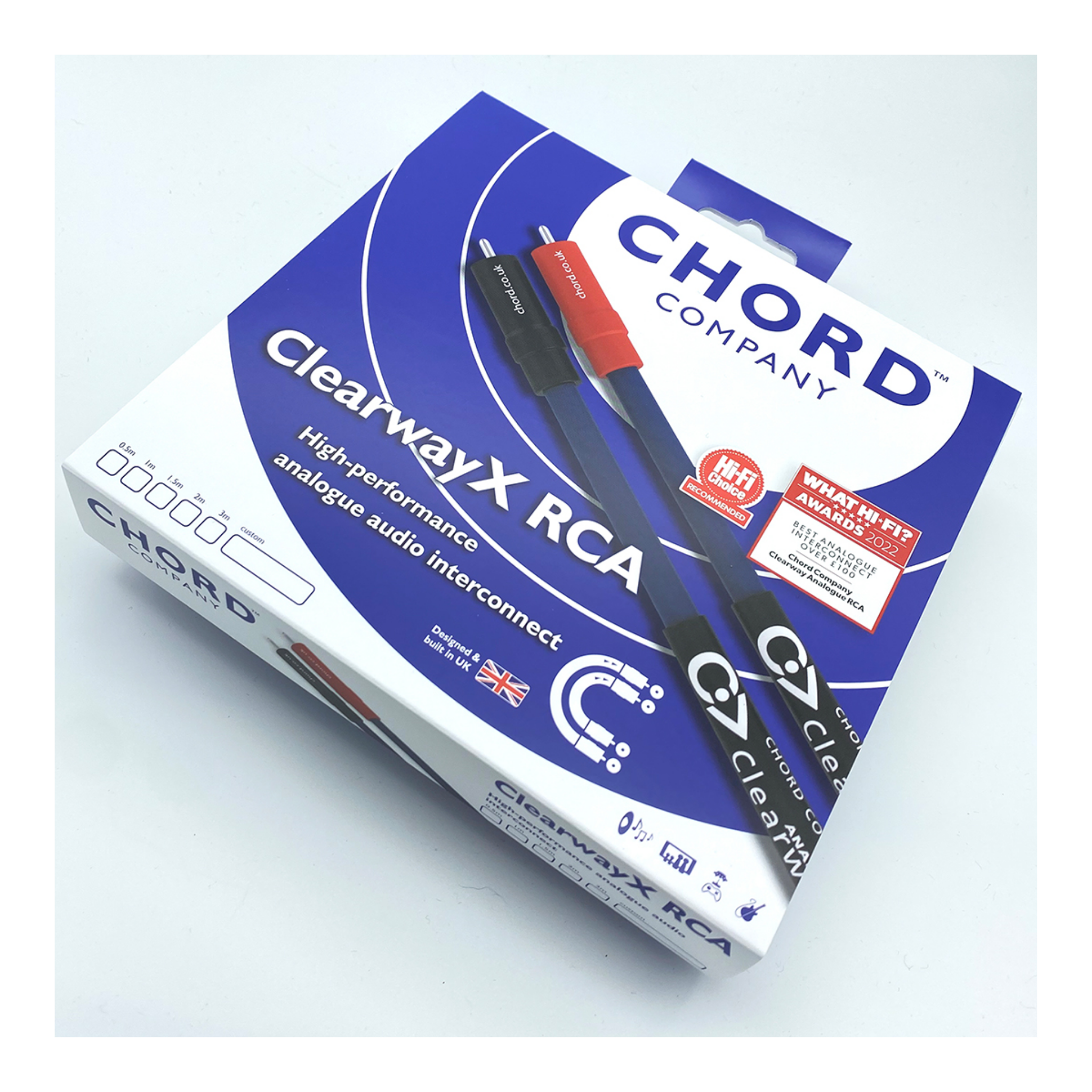 Chord Clearway X Analogue RCA - przewód 2xRCA/2xRCA | interkonekt stereo o długości 0,5 m Chord Clearway X Analogue RCA - przewód 2xRCA/2xRCA | interkonekt stereo o długości 0,5 m