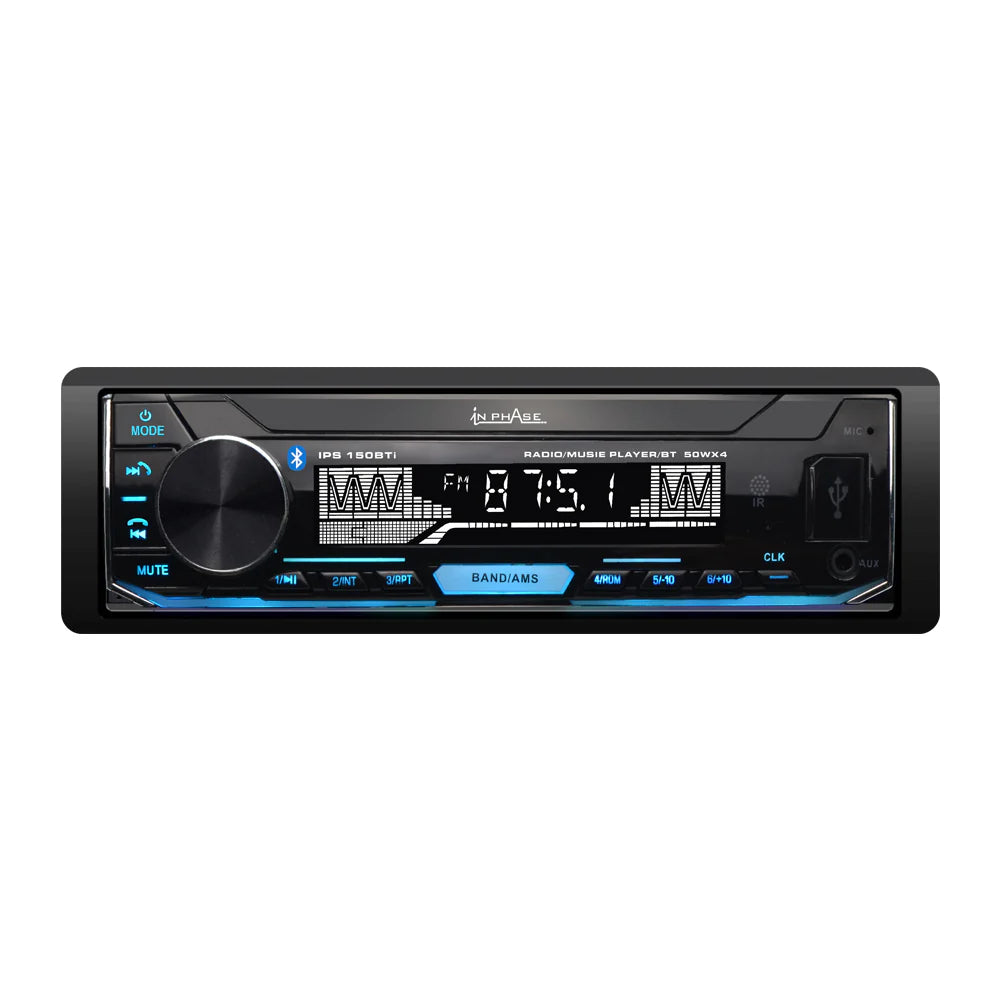 In Phase IPS-150BTI Mechless Digital Media Player with Bluetooth USB SD Card AUX Shallow Fit and Remote