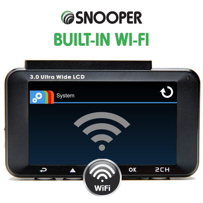 Snooper MY-CAM-RFC2 HD Dash Cam with Reversing, 3" LCD Screen, Loop Recording, GPS, Parking Mode and WiFi