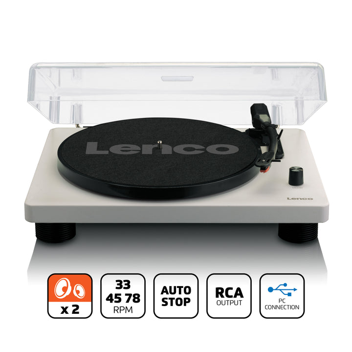 Lenco LS-50 Turntable with Built-In Speakers - Grey