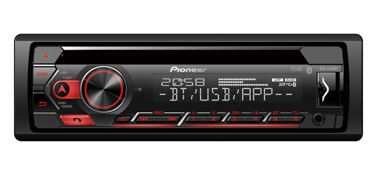 Pioneer DEH-S420BT Single Din CD Tuner with Bluetooth AUX and USB