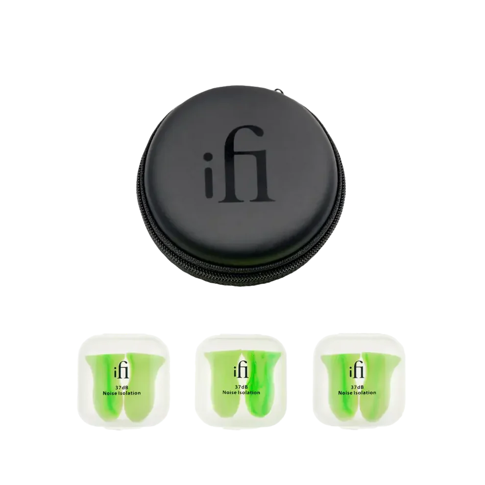 iFi Audio Ear Plugs & iPouch - Universal-Fit Hearing Protection - 3 Pairs