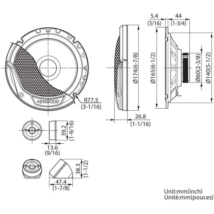 Kenwood KFC-E170P 17cm 300W Component speaker system