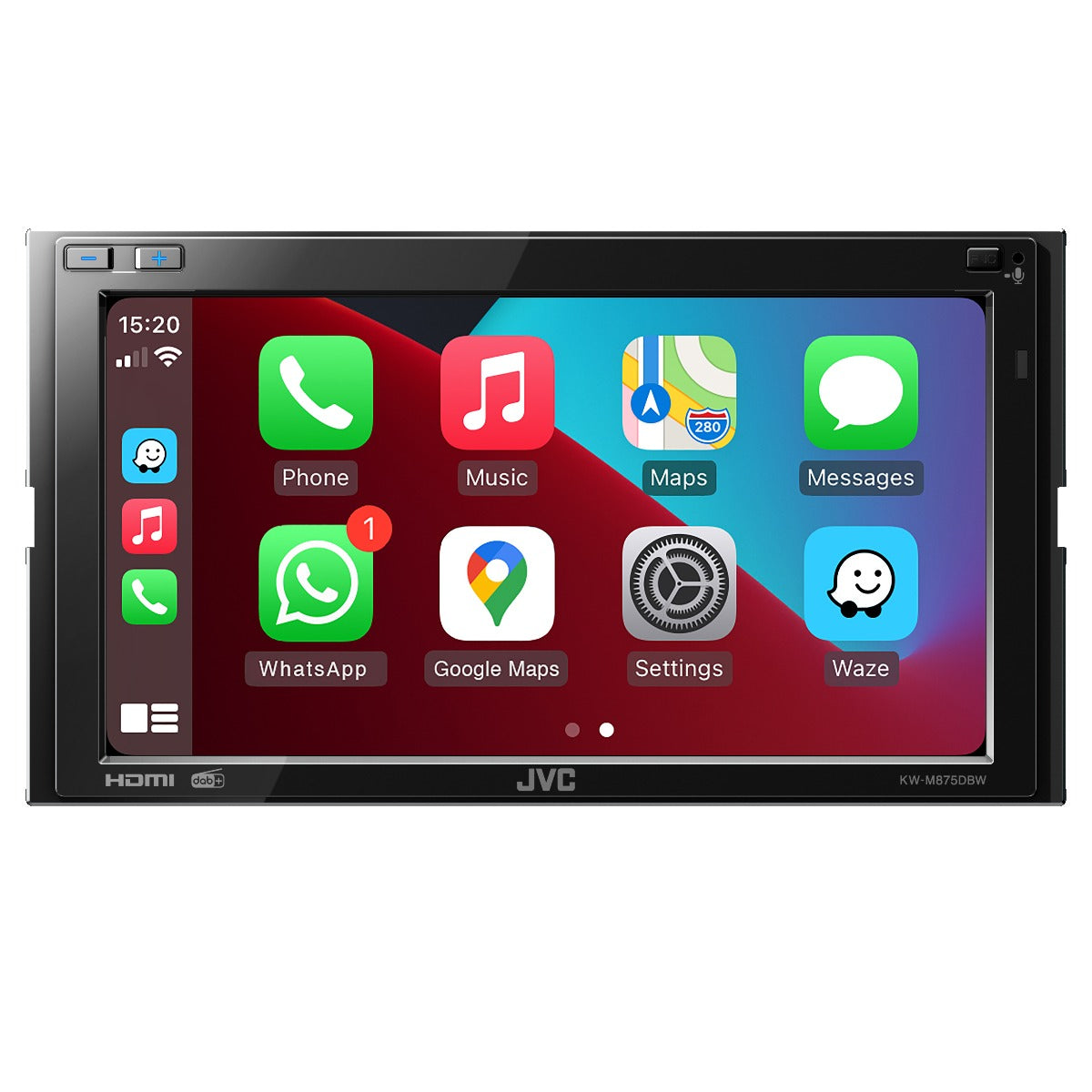 JVC KW-M875DBW Car Stereo with 6.8" Display, Apple CarPlay, Android Auto, DAB and Bluetooth
