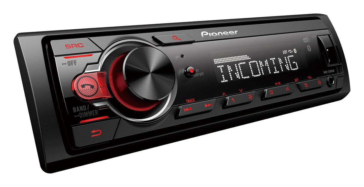 Pioneer MVH-330DAB Single Din Stereo with DAB Bluetooth USB and Compatible with Android Devices