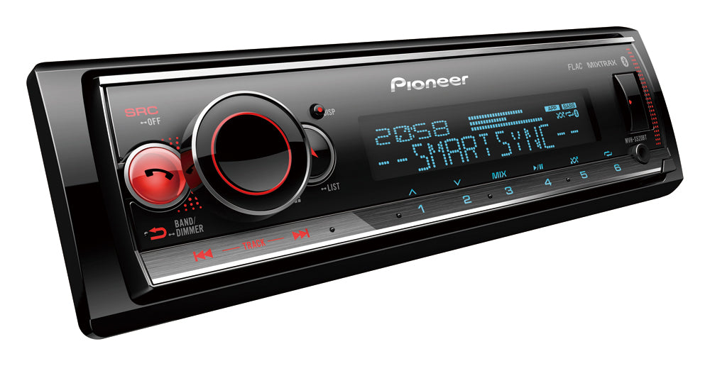 Pioneer MVH-S520BT Single Din Mechless Player with Bluetooth multi colour illumination USB and Spotify