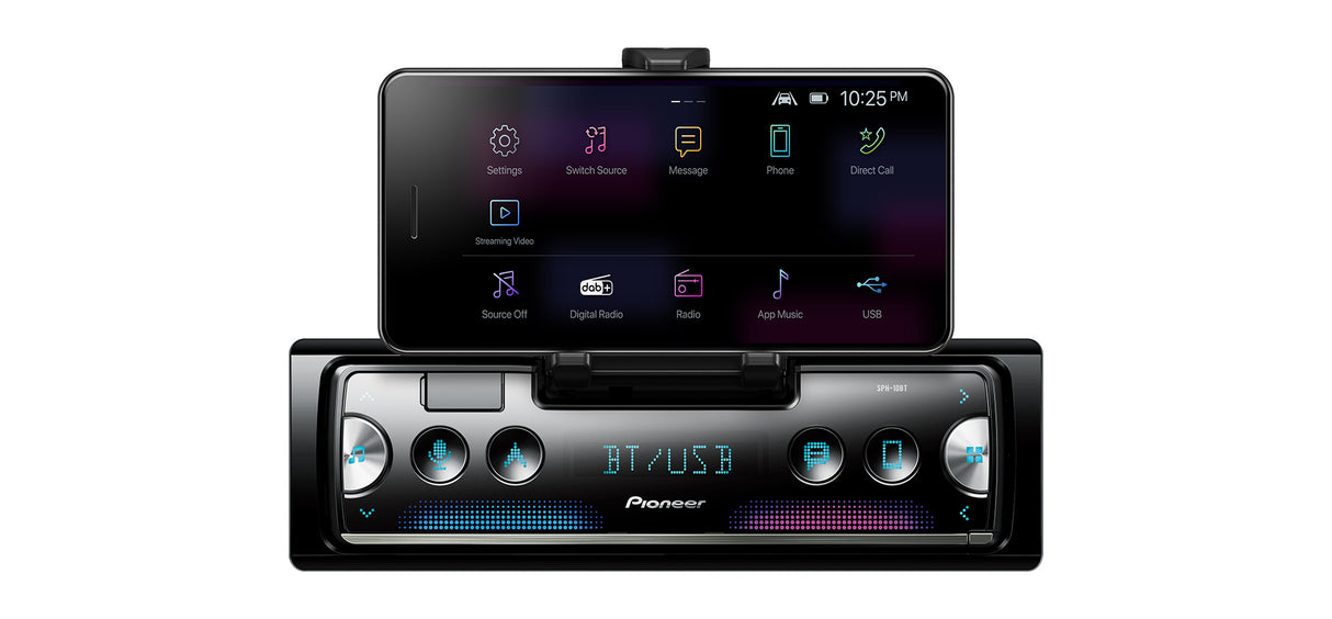 Pioneer SPH-10BT Single Din Receiver with Bluetooth, USB Spotify iPhone & Android Compatible